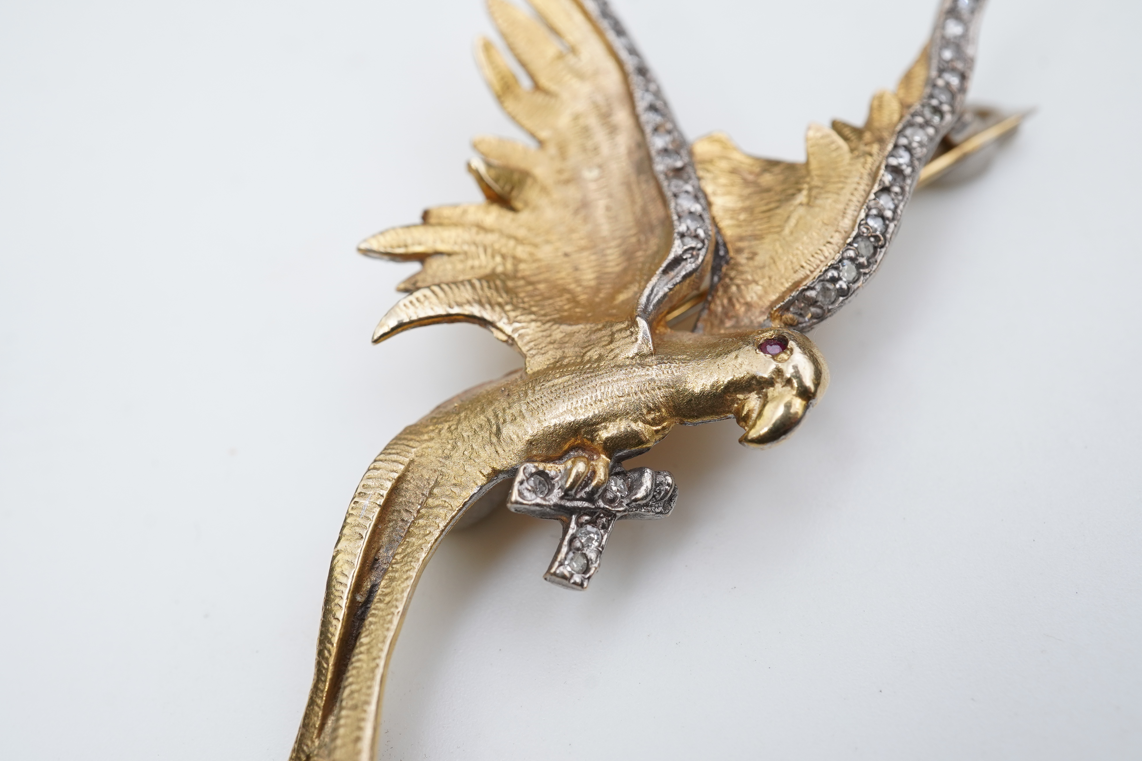 A 9ct gold and diamond brooch, circa 1988